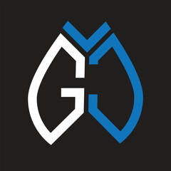 GJ letter logo design on black background. GJ creative initials letter logo concept. GJ letter design.

