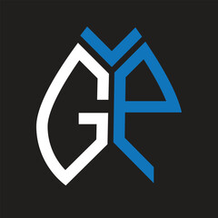 GP letter logo design on black background. GP creative initials letter logo concept. GP letter design.
