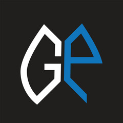 GP letter logo design on black background. GP creative initials letter logo concept. GP letter design.
