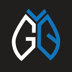 GQ letter logo design on black background. GQ creative initials letter logo concept. GQ letter design.
