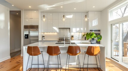 Minimalist Kitchen Design with Smart Home-Compatible Appliances