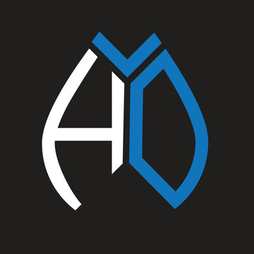 HD letter logo design on black background. HD creative initials letter logo concept. HD letter design.

