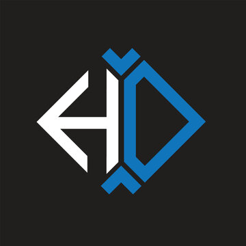 HD letter logo design on black background. HD creative initials letter logo concept. HD letter design.
