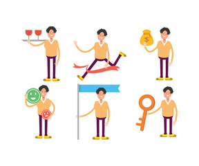 male characters set vector illustration