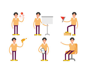 male characters set vector illustration