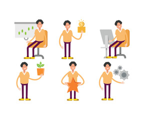 male characters set vector illustration