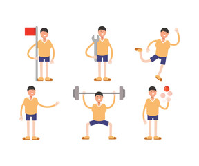 boy characters set vector illustration