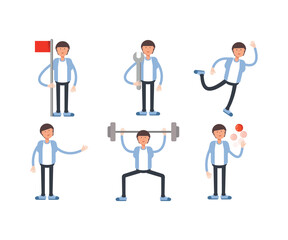 office worker characters set vector illustration