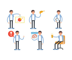 office worker characters set vector illustration