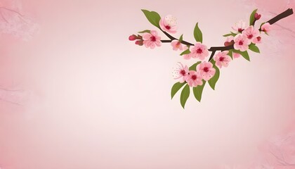 Obraz na płótnie Canvas Nowruz greeting card background with a branch of a blossoming cherry tree.
