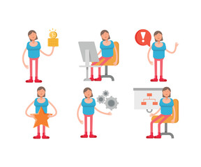 woman characters set vector illustration