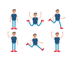 boy character in various poses characters illustration