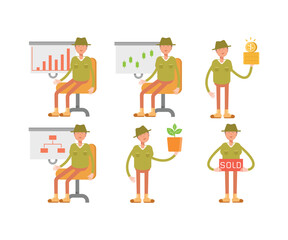 Fototapeta premium people character in various poses vector illustration