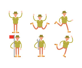 people character in various poses vector illustration