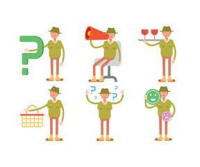 people character in various poses vector illustration