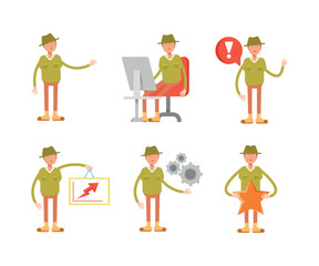 people character in various poses vector illustration
