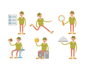 people character in various poses vector illustration