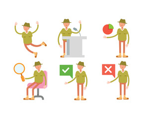 people character in various poses vector illustration