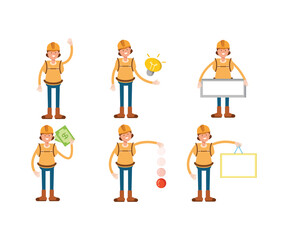 woman climber or trekker characters set vector illustration