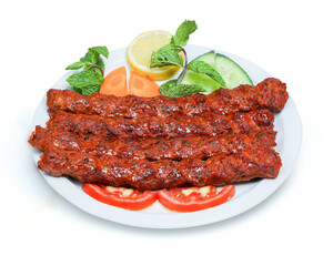 Chicken Kabab, KABAB, Chicken Kabab in a White Background