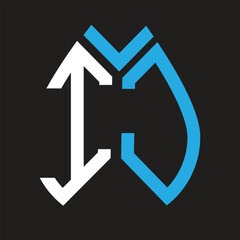 IJ letter logo design on black background. IJ creative initials letter logo concept. IJ letter design.
