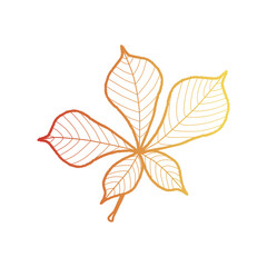 Vector hand-drawn color outline illustration of autumn leaves in orange, red, and yellow colors. Isolated SVG files for Cricut. For creating various autumn fall designs