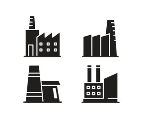 Obraz premium factory building icons set vector illustration