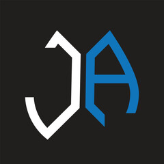 JA letter logo design on black background. JA creative initials letter logo concept. JA letter design.
