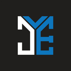 JE letter logo design on black background. JE creative initials letter logo concept. JE letter design.
