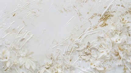Photography background of textured white elegance with gold accents.