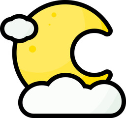 Crescent moon line icon