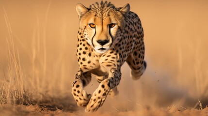 Open plains and graceful cheetah in full sprint scenery
