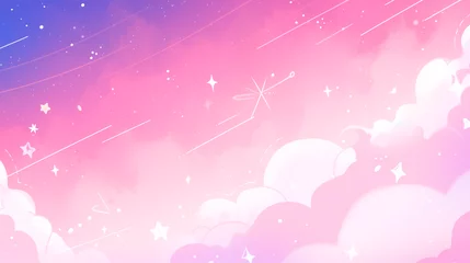 Deurstickers 星空が可愛い風景壁紙素材 © 葉月ねここ