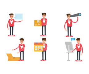 male characters in different poses vector illustration