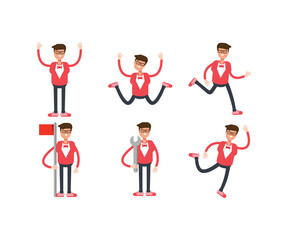 male characters in different poses vector illustration