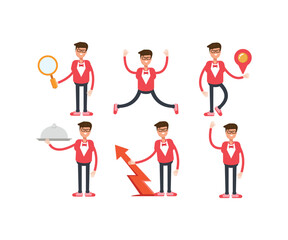 male characters in different poses vector illustration