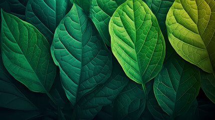 Green abstract background, HD detailed leaf pattern texture
