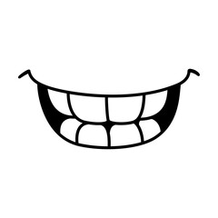 Smiling mouth with teeth doodle