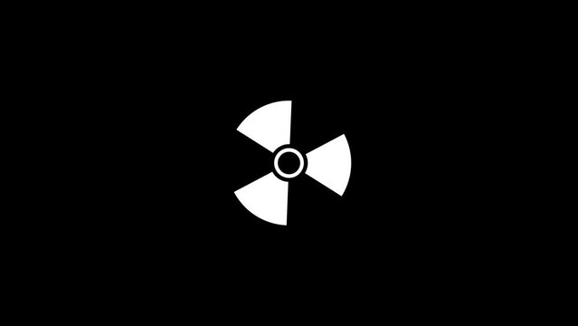 Animated of sequential flashing of radioactive warning symbols on background