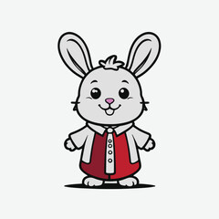 cute funny rabbit vector isolated