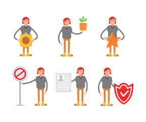 woman characters set vector illustration