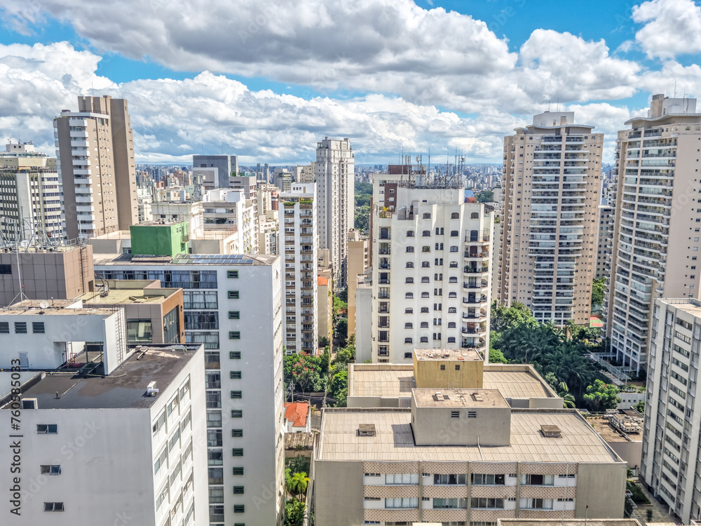 Poster buildings in sao paulo, brazil