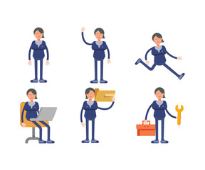 female doctor characters set vector illustration
