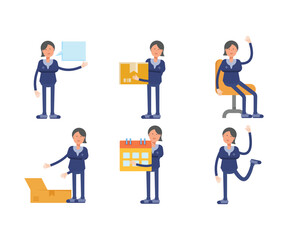 Obraz premium female doctor characters set vector illustration