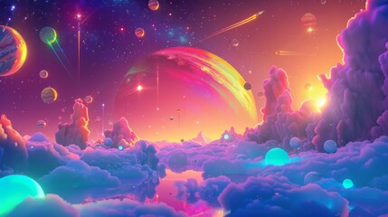Pop universe illustration background