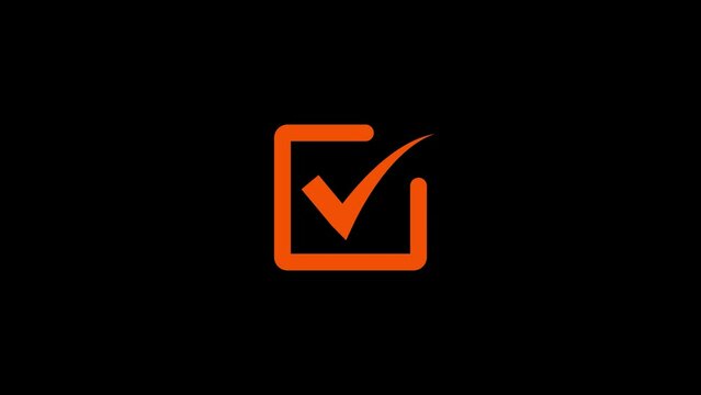 Simple Check mark icon, positive tick symbol of approved, success, confirm, correct concept animation background. k1_1083