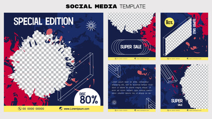 Social media post banner element sale promotion advertising. illustration vector. Grunge abstract style element design.