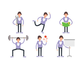 woman characters in different poses vector set