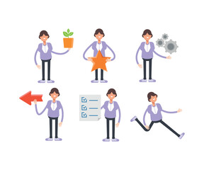 woman characters in different poses vector set