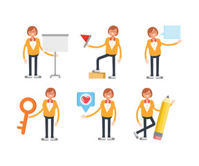 geek woman characters set in various poses vector illustration